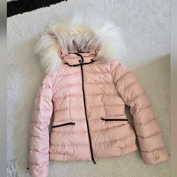 Moncler Pink vintage Puffer Jacket with Fur Hood - Picture 3 of 14